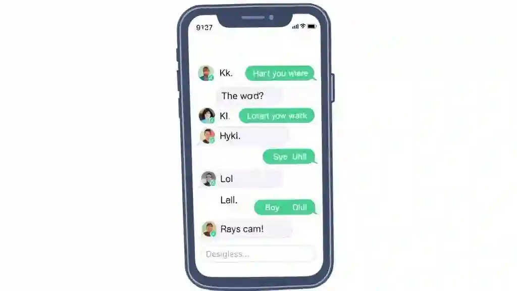 Example of one-word text replies indicating low interest.