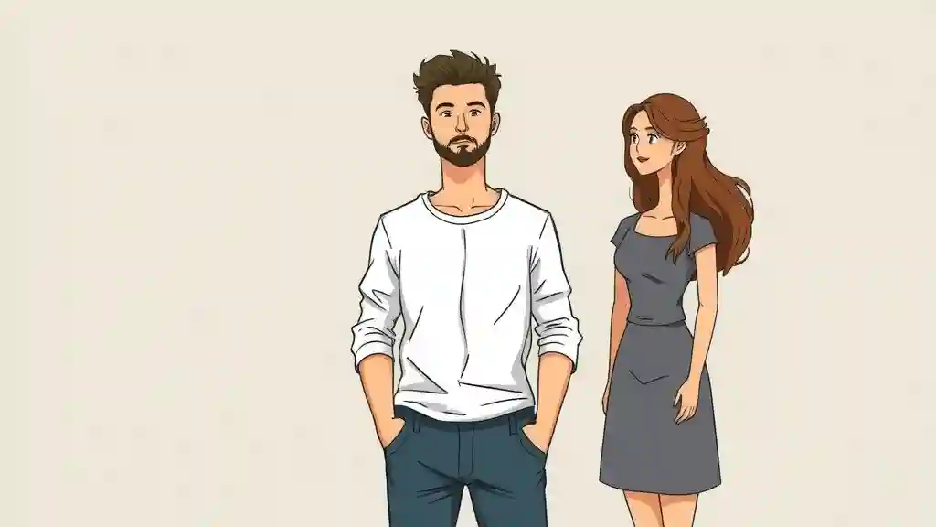 Boyfriend caught between ex and current partner showing divided emotional energy