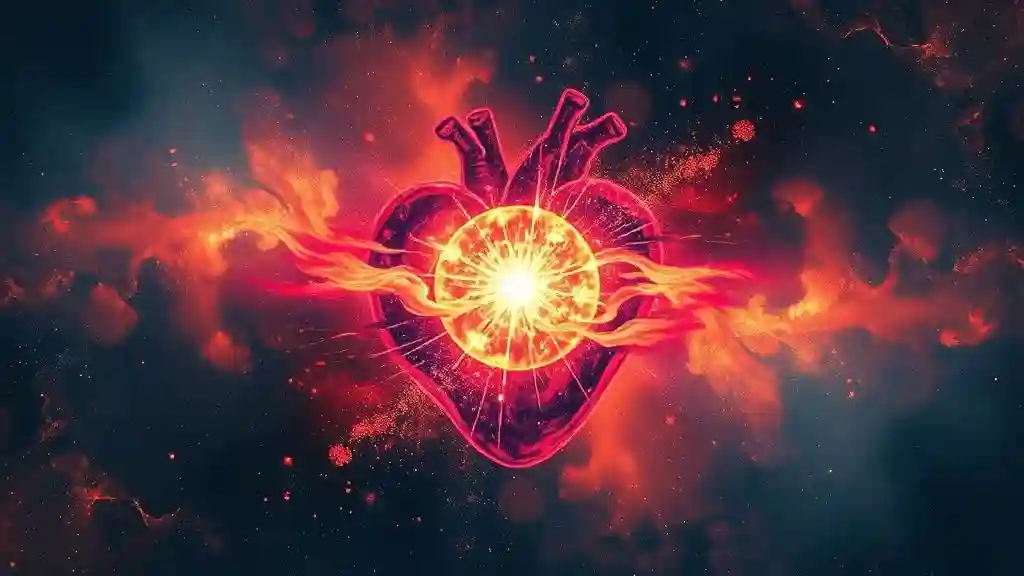 Supernova heart symbolizing courage in love.
