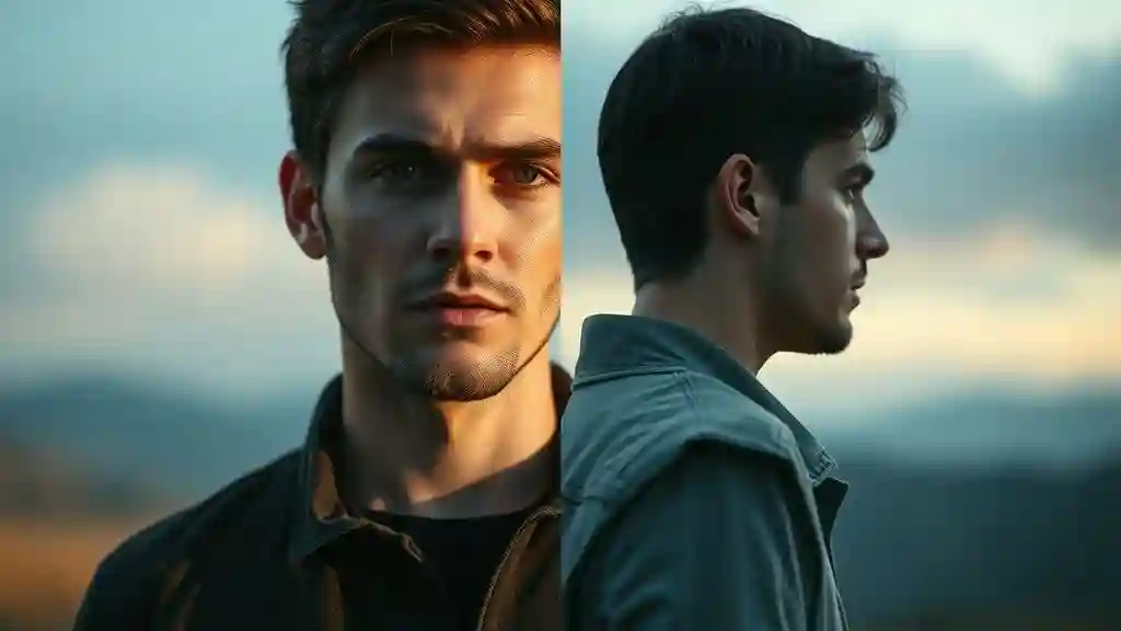 Conflicted emotions of a man in love but scared.