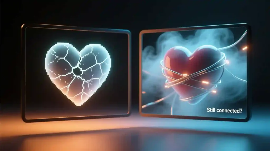 Illustration showing emotional impact of ghosting and ghostlighting on mental health.