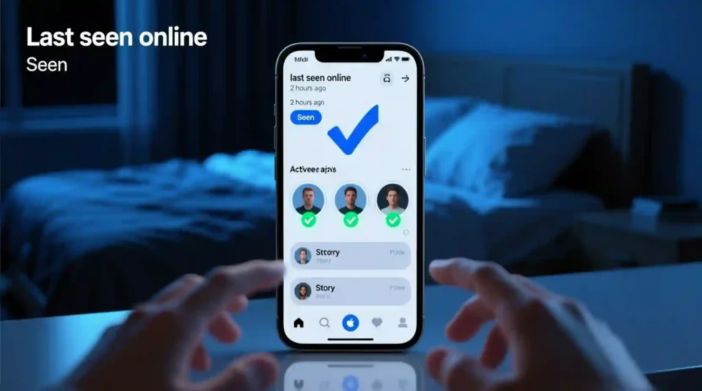 Smartphone showing seen receipts and last seen status symbolizing social media anxiety.