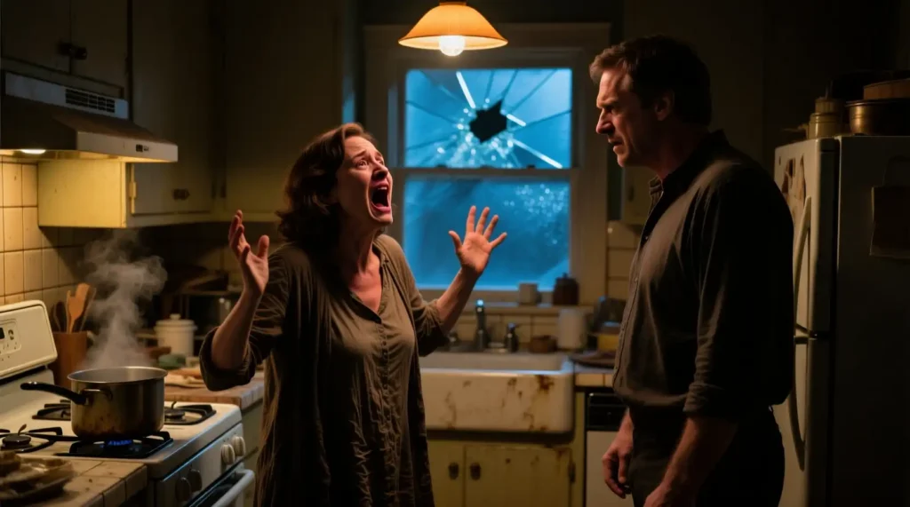 Cheating girlfriend starting a fake fight to create distraction and emotional chaos.