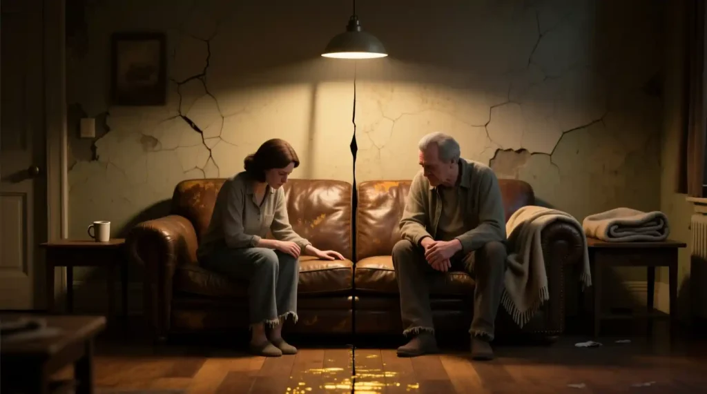 Couple feeling distant as love fades without emotional effort.