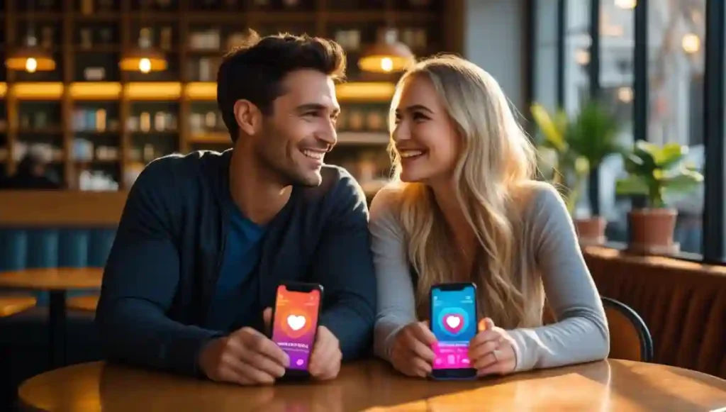 30 plus singles enjoying coffee and connection through dating apps