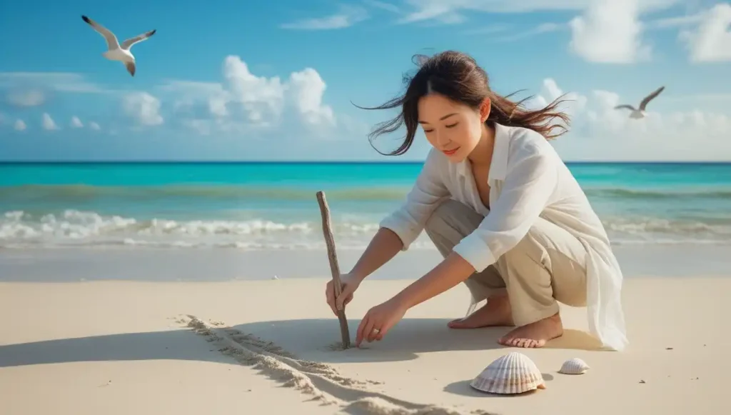 drawing line in sand representing relationship boundaries