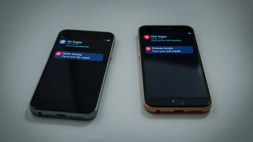 Double-device setup revealing digital secrecy in relationships.