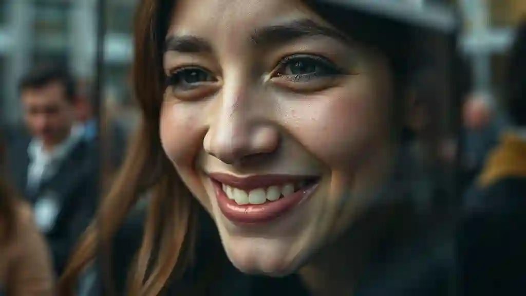 Smiling person hiding heartbreak and emotional pain beneath the surface.