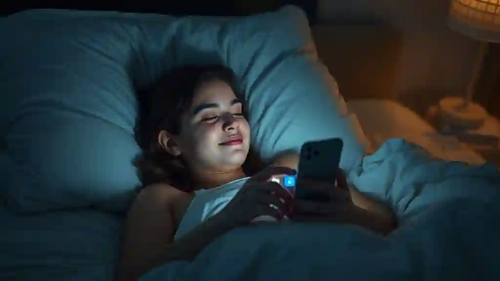 Person daydreaming about someone they love while looking at their phone.