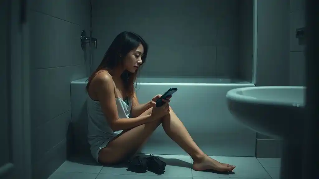 “Woman struggling with fear of being alone, symbolizing emotional logic behind staying in toxic love.”