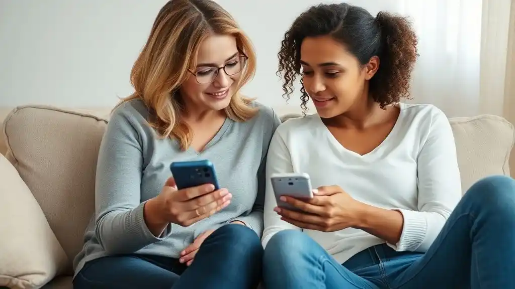 “Woman sharing the discovery of her boyfriend’s girlfriend with a trusted friend.”