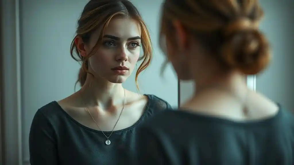 Woman reflecting on personal growth after breakup