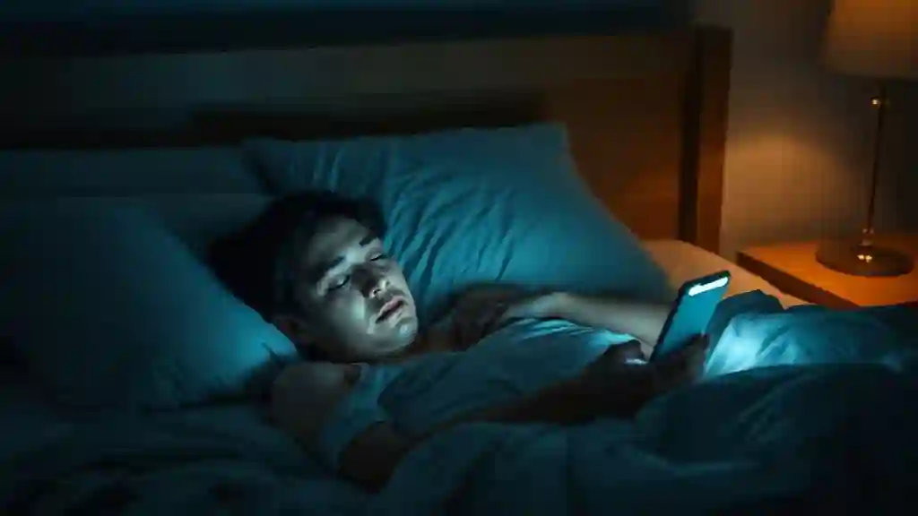 “Lonely person in bed at night illuminated by phone light, showing how loneliness triggers the urge to text an ex.”