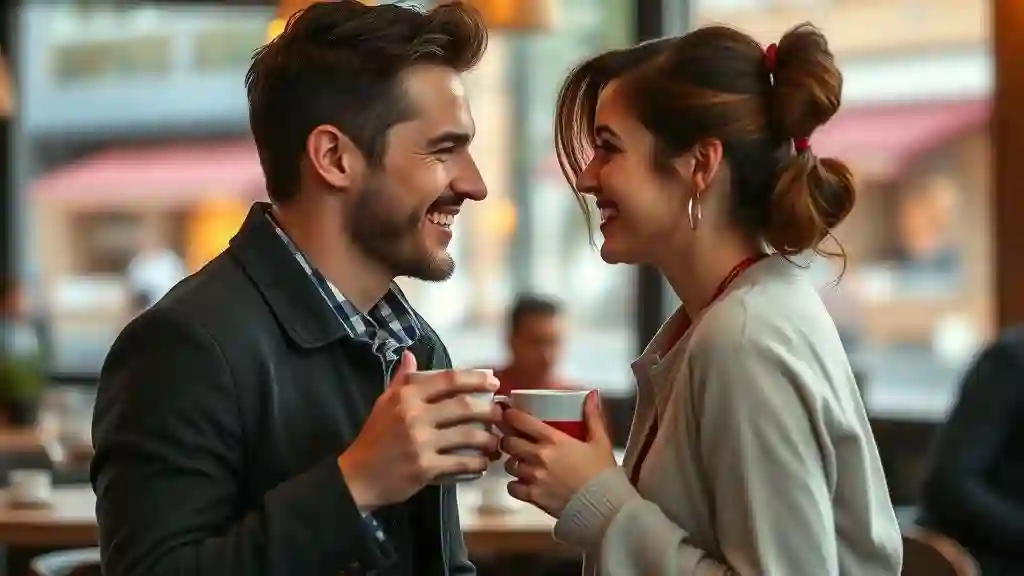 Woman laughing during a first date showing natural conversation flow
