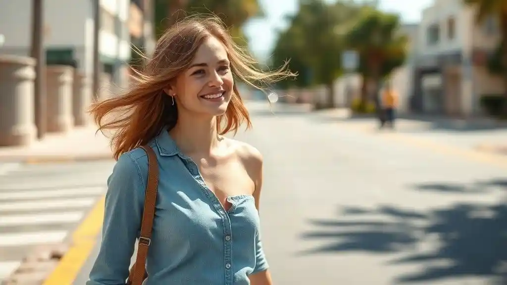 Woman walking freely and confidently after ending a toxic friendship.