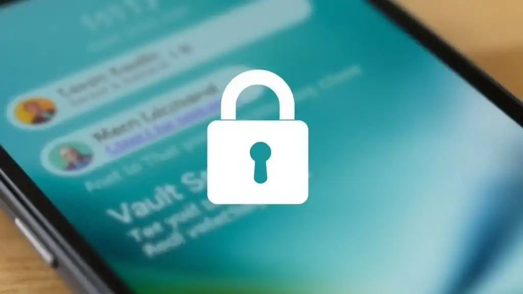 Secretive vault apps and password walls hiding messages.