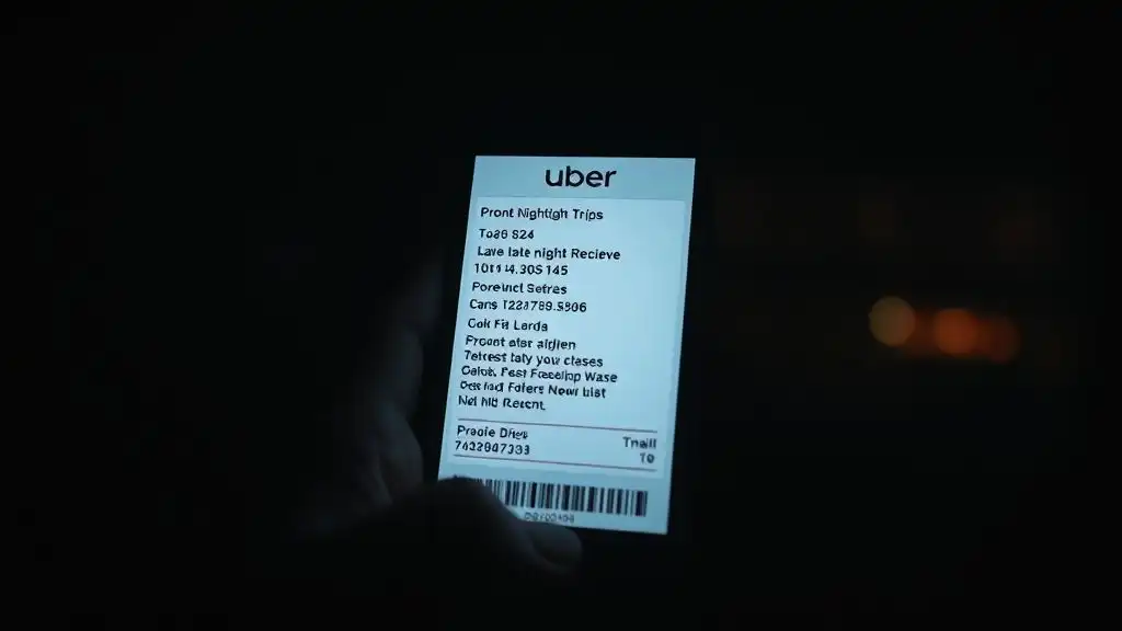 Late-night Uber receipts exposing hidden relationship spending.