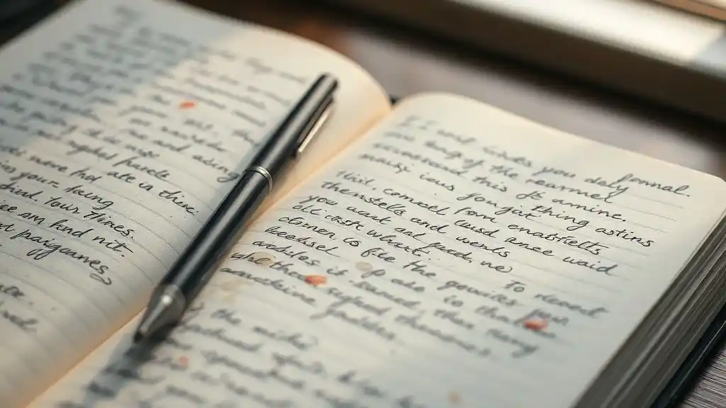 A journal filled with emotional reflections about letting go and finding closure.