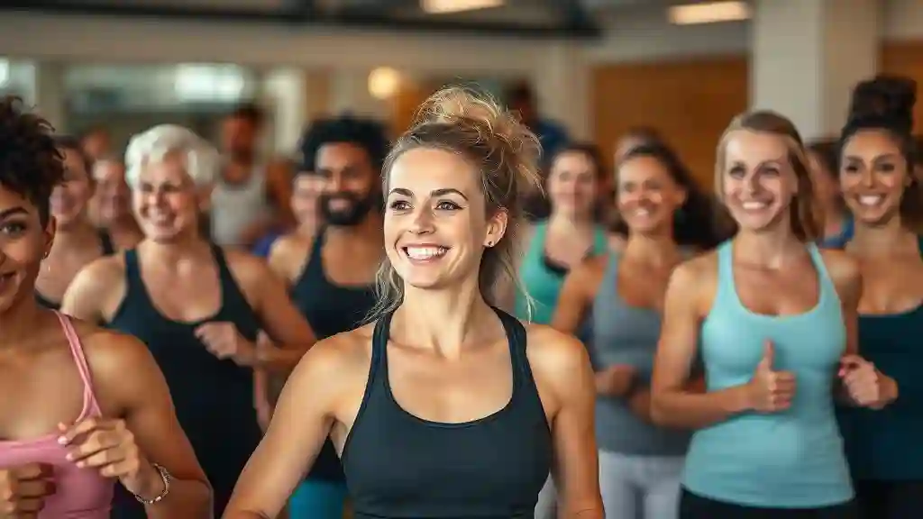 “People connecting through shared energy in a group fitness class — where vulnerability meets attraction.”