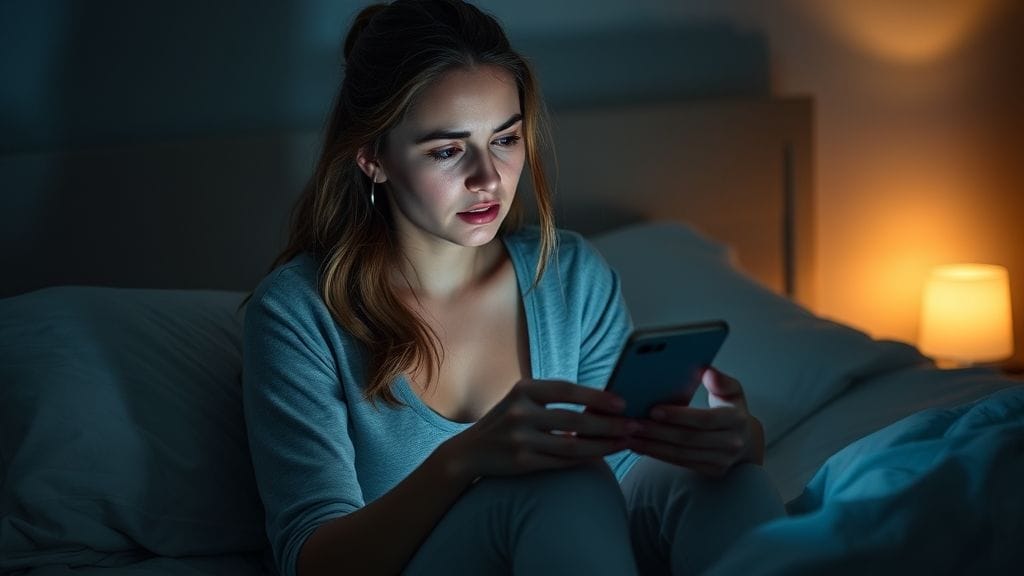 Woman feeling jealous and overwhelmed while watching her ex’s social media posts