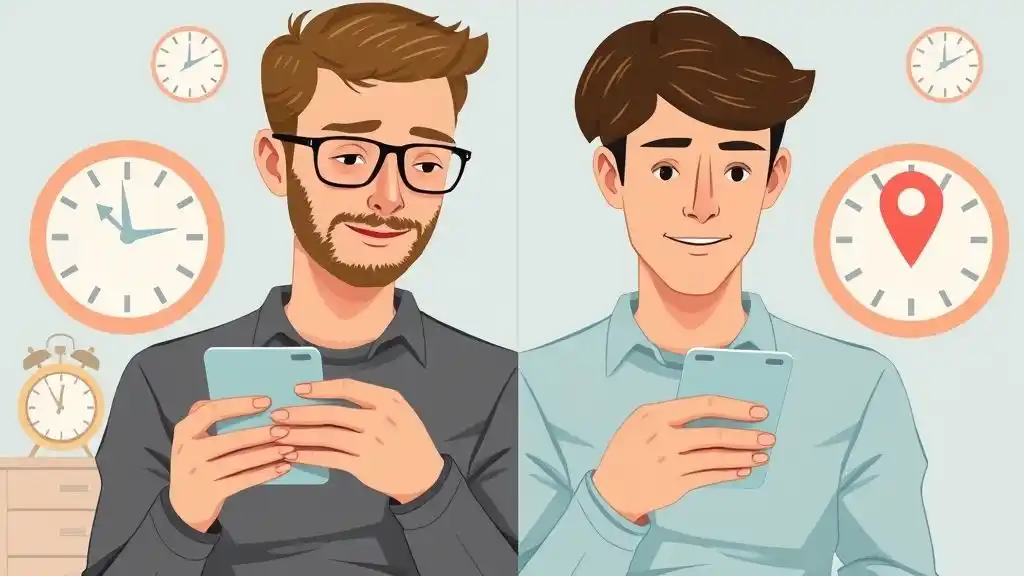 Man managing multiple relationships, texting different women, hiding truth