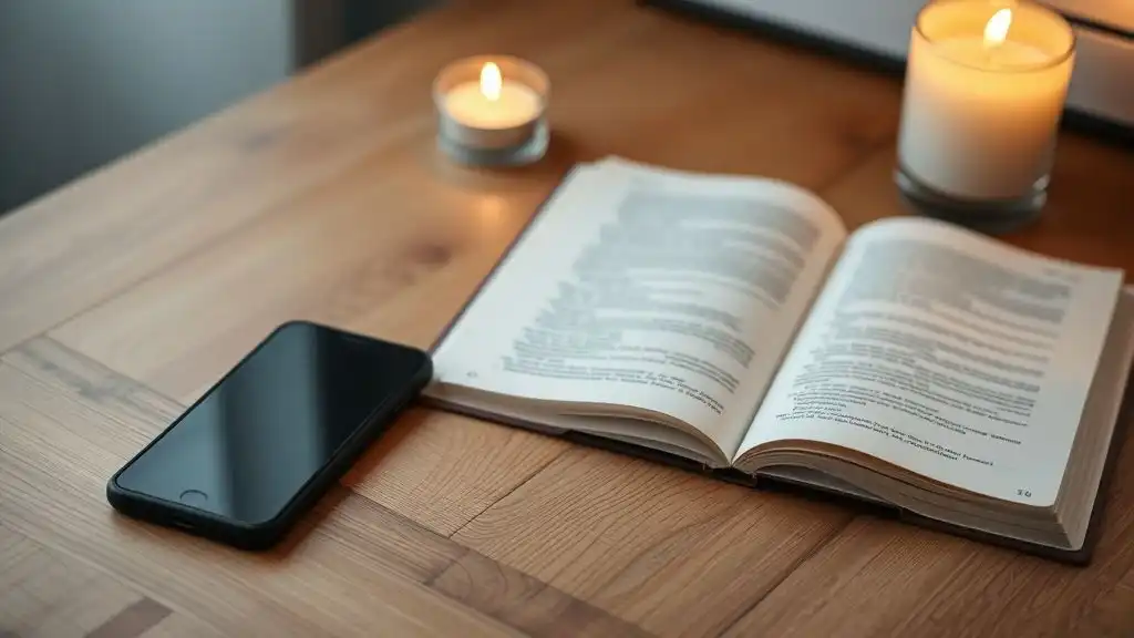 Old photo and phone beside cold coffee representing nostalgic messages that reopen wounds.