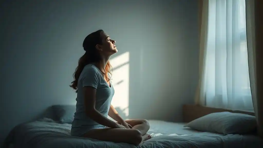 Woman realizing her body feels safe only when he’s gone.