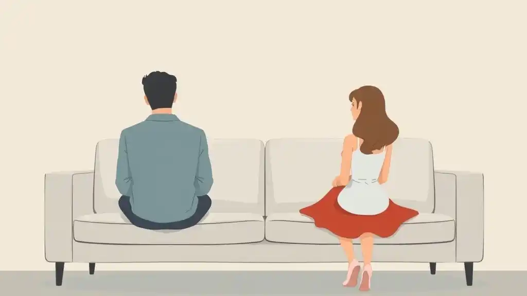 “Couple distant after argument showing emotional withdrawal”