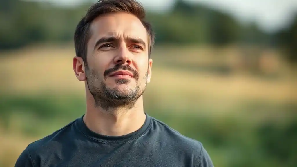 “Man staying calm and composed during female silent treatment”