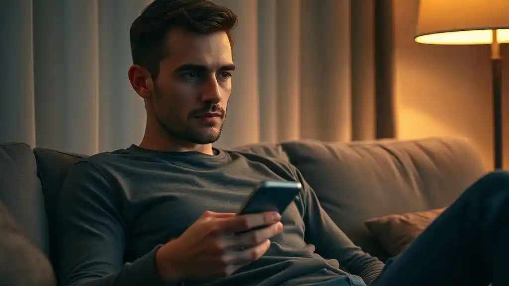 Man reading a text saying “I’m not ready for a relationship” — emotional moment from the I’m Not Ready for a Relationship Test.