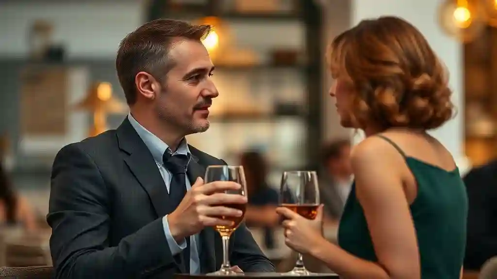 Handling a first date with charm when a friend stays present