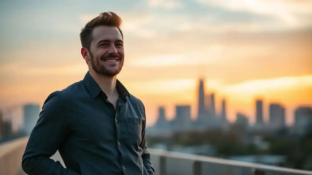Man looking in mirror with calm confidence — symbolizing self-worth after the I’m Not Ready for a Relationship Test.