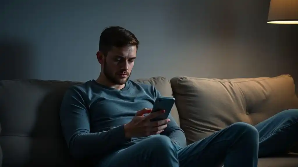 Man realizing emotional loss alone after a breakup.