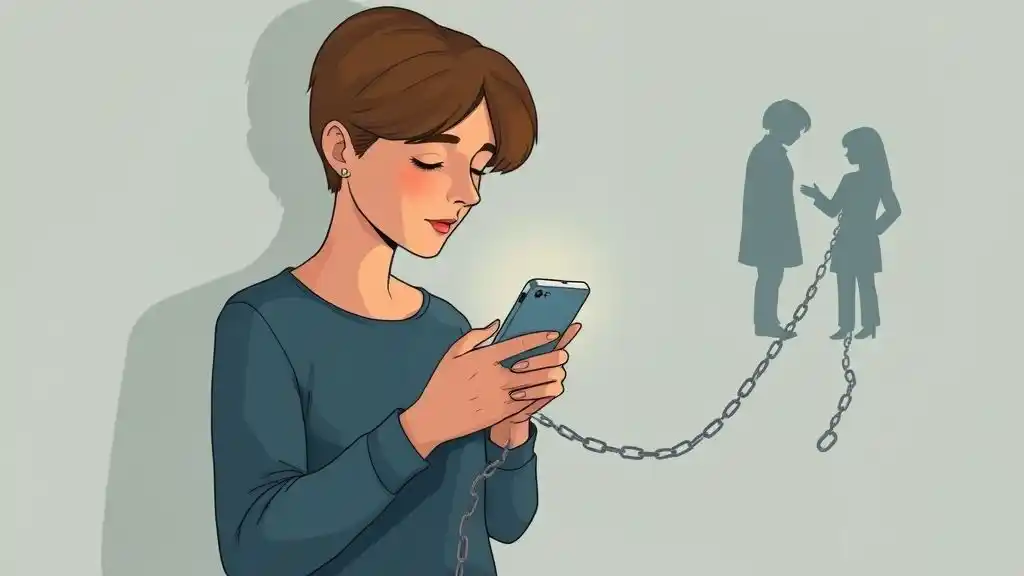 Person weighed down by emotional attachment and guilt, struggling to move forward after a breakup.