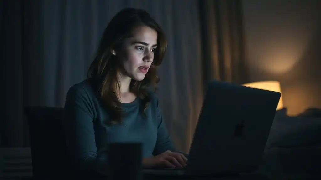 Employee holding back emotions during tense meeting with ex-boss.