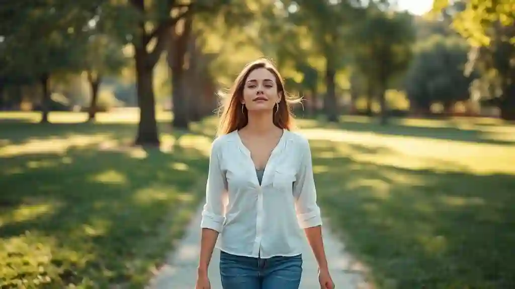 Woman walking alone in sunlight symbolizing healing and self-discovery after relationship loneliness.