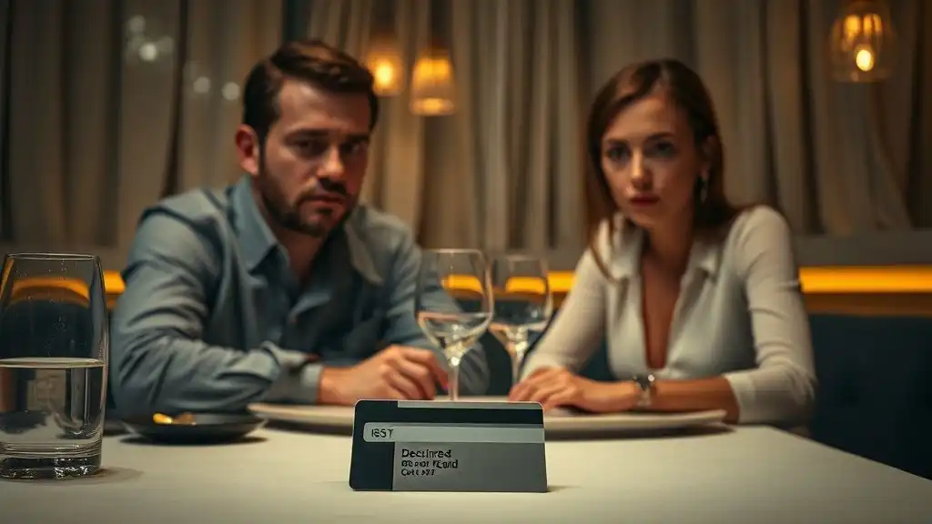 Couple arguing after discovering hidden bank accounts — financial infidelity moment.