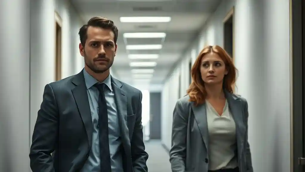 Woman working under her ex-boyfriend CEO feeling awkward and emotional