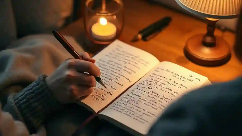 Writing in a journal as a way to cope with missing an ex after breakup.