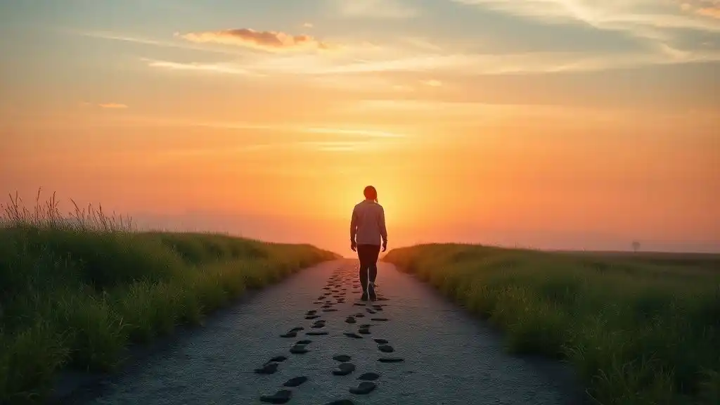 Person walking alone at sunrise, symbolizing freedom, healing, and moving on after being an ex’s emotional support.