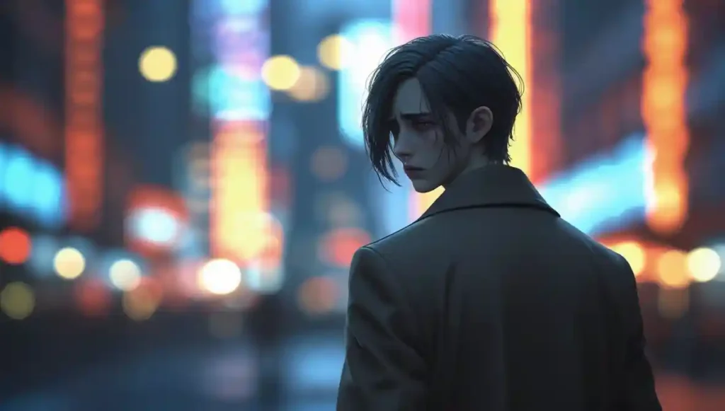 "Person rereading old messages and feeling guilt after ghosting someone."