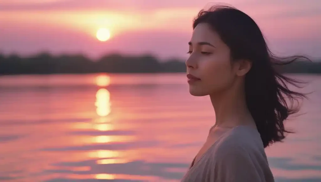 Peaceful sunrise symbolizing healing, growth, and emotional clarity after saying yes to someone who floodlighted her.