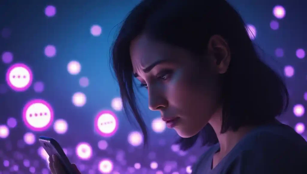 “Symbolic image showing emotional craving for attention and dopamine loop in relationships.”