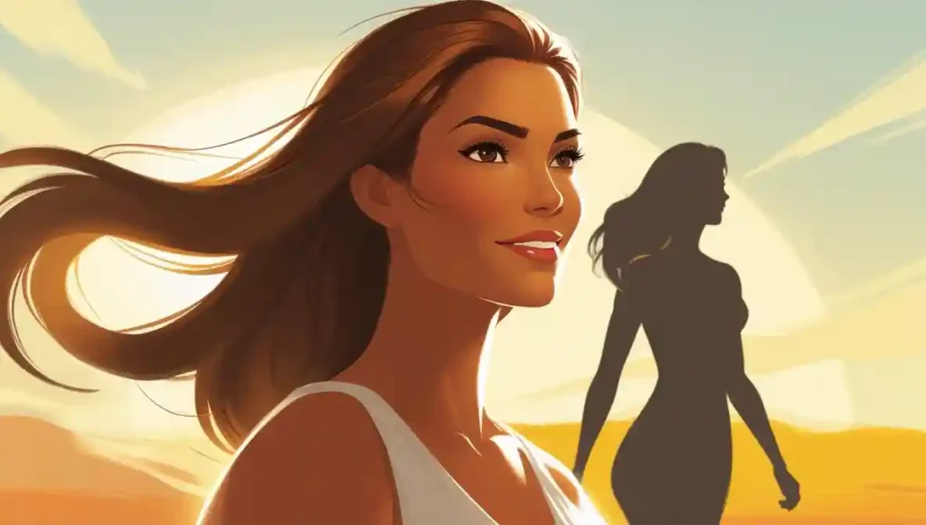 "Confident woman choosing self-respect and walking away from inconsistent love."