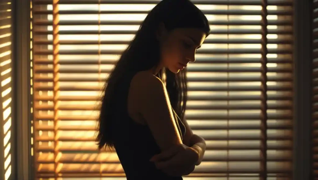 Woman emotionally withdrawing after expressing love.