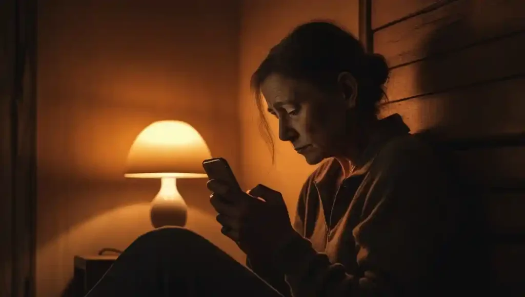 "Symbolic image of walking away from connection and avoiding emotional truth."