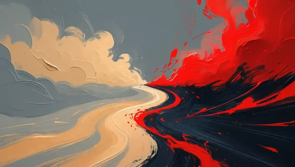 "Visual metaphor comparing healthy connection vs emotional urgency."