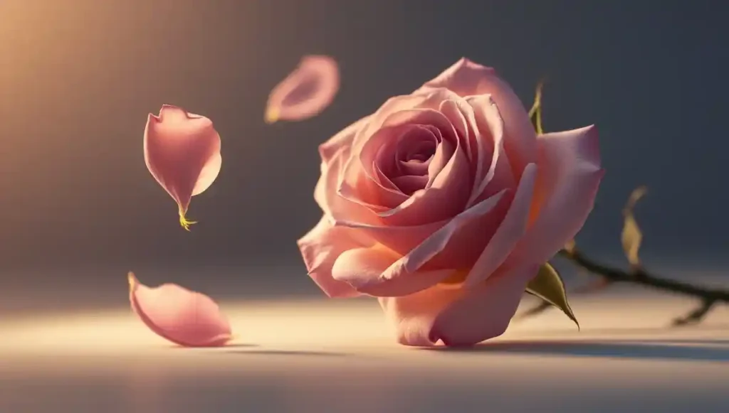 A rose losing petals representing fading effort and inconsistency.