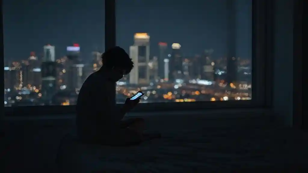 Person feeling emotionally alone while looking at their phone on Valentine’s Day.