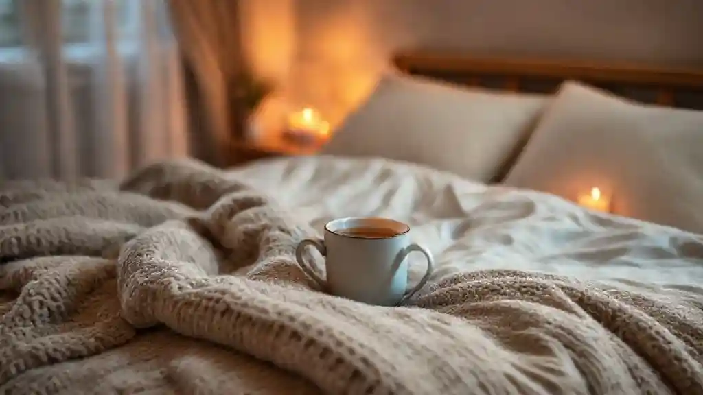 Creating a comforting self-care space during Valentine’s Day loneliness.